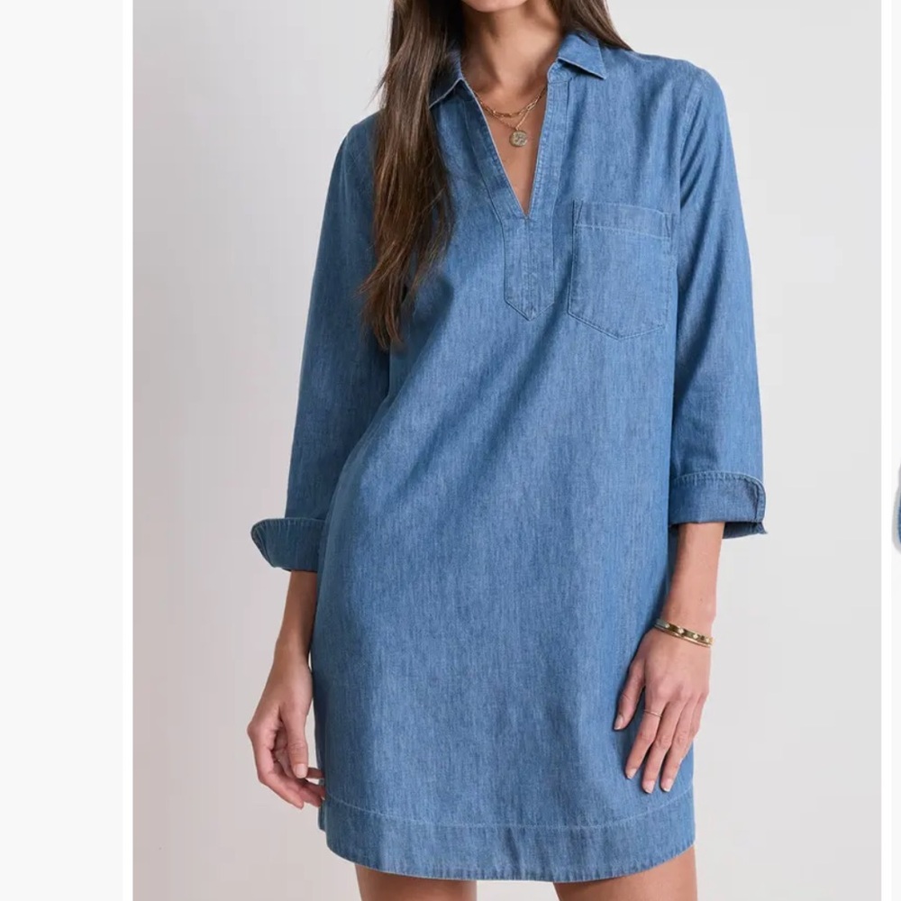 NWT Vineyard Vines Light Blue Denim Tunic Dress - Long Sleeve XL